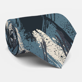 Corbata Black Blue Ivory Camouflage Neck Tie