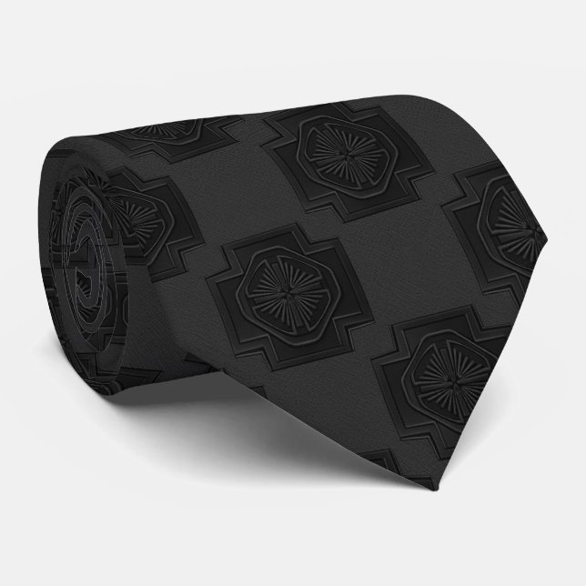 Corbata Black Funeral Medallion (Enrollado)