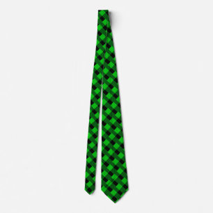 Corbata Black & Green Plaid Checked -