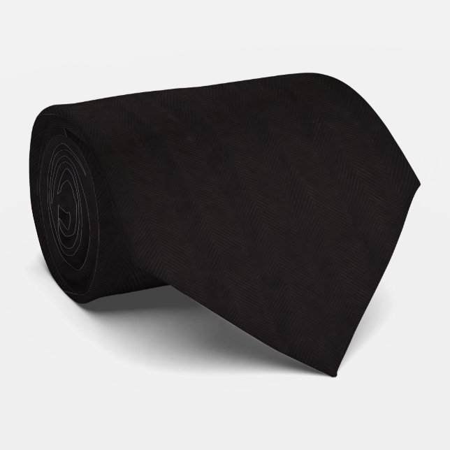 Corbata Black Herringbone Whisper Ultra-Sutil Tonal  (Enrollado)