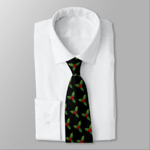 Corbata Black Holly Motif