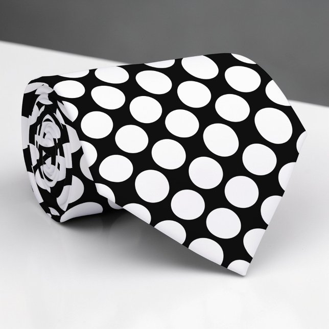 Corbata Black Jumbo Polka Dots Custom Necktie (Subido por el creador)