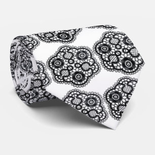 Corbata Black Lace sobre el Boda blanco