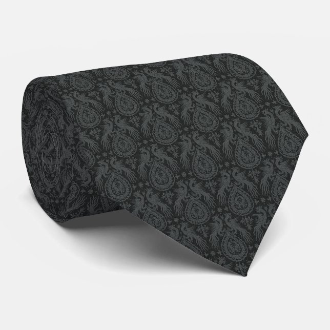 Corbata Black Medieval Dragons Neck Tie (Enrollado)