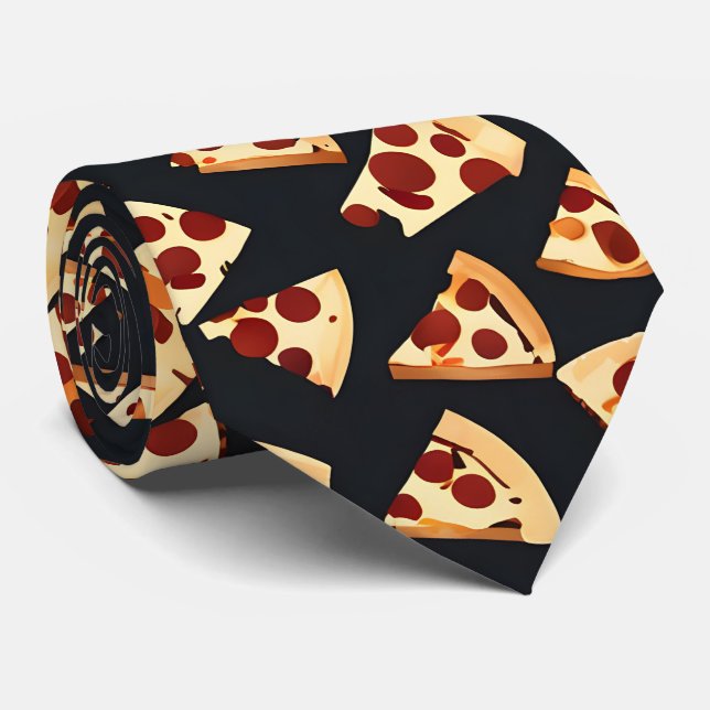 Corbata Black Pizza Slices Necs Tie (Enrollado)