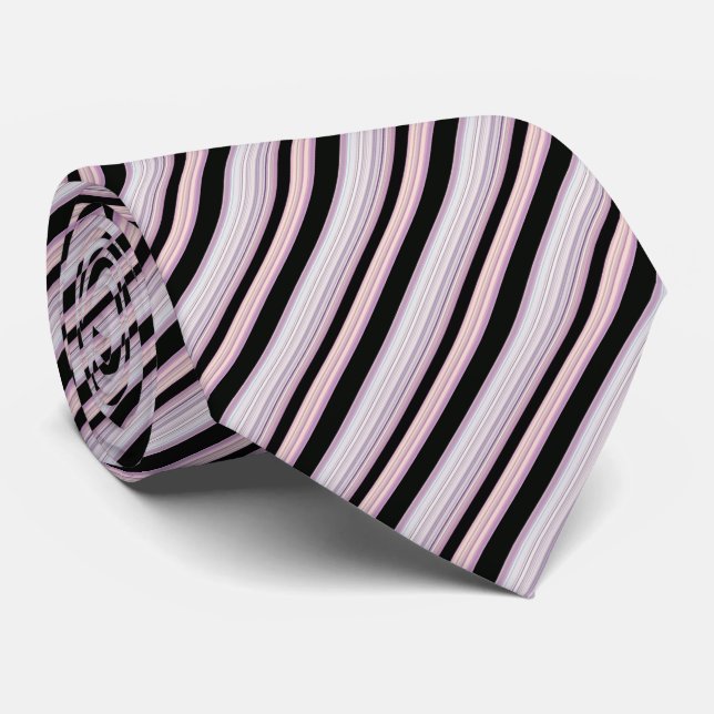 Corbata Black Purple Stripes (Enrollado)