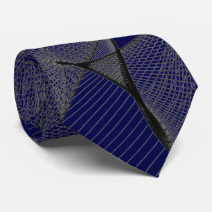 Corbata Black Sapphire Blue 000044 y Silver "Spider Web"