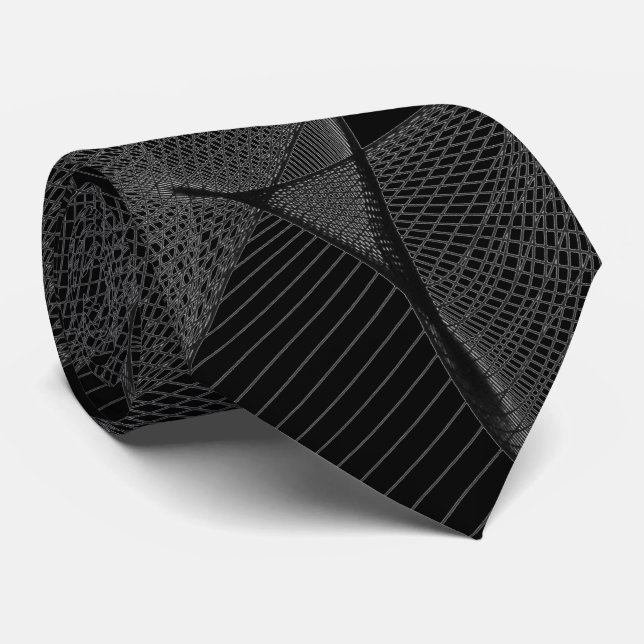 Corbata Black Smoke & Silver Lace "Spider Web" (Enrollado)