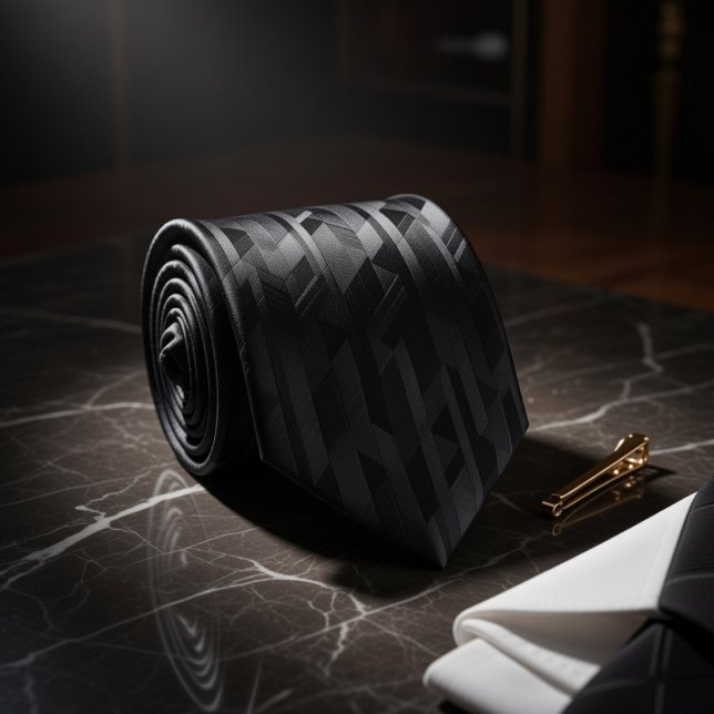 Corbata Black Tonal Geometric (Subido por el creador)