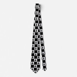 Corbata Black Witches Black & White Checkered
