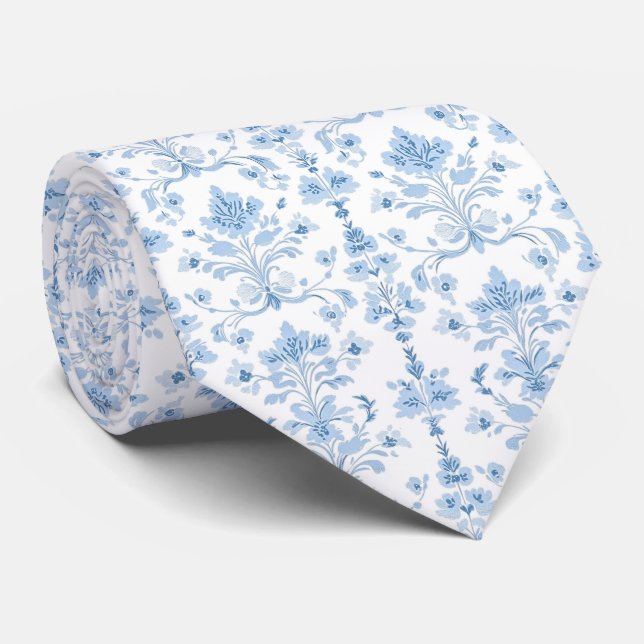 Corbata blanca azul claro cuello (Enrollado)
