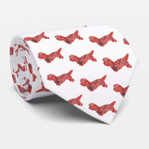 Corbata Blanca con Silueta de Perro Dandie Dinmont