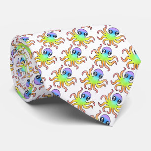 Corbata (blanca) - Pulpo Arcoíris