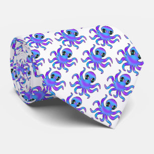 Corbata (blanca) - Pulpo azul violeta