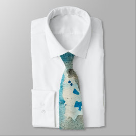 Corbata Blanco azul y negro gruñón