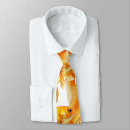 Corbata Blanco con el regalo del goldfish