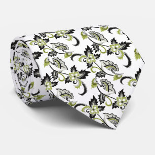 Corbata blanco con flores