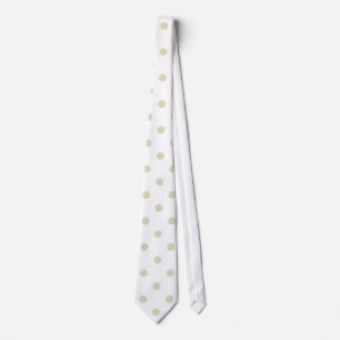 Corbata Blanco con Punto de color de Tan (Navidades 9)