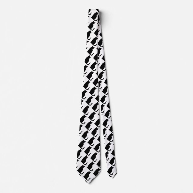 Corbata Blanco de la bolsa de gato negro para accesorios (Anverso)
