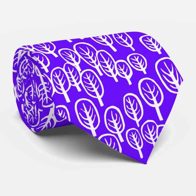 Corbata Blanco de Woodland sobre azul violeta (Enrollado)