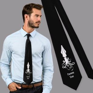 Corbata Blanco del icono del calamar