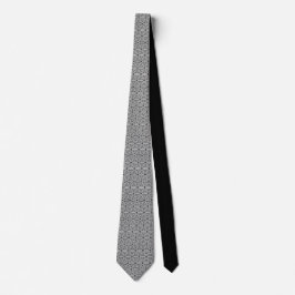 Corbata blanco del negro del hexágono y del diseño gráfico