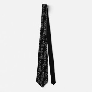 CORBATA BLANCO FABULOSO DEL NEGRO DEL MODELO DEL DIBUJO