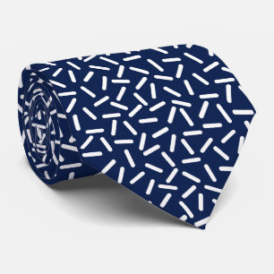 Corbata Blanco moderno y azul marino