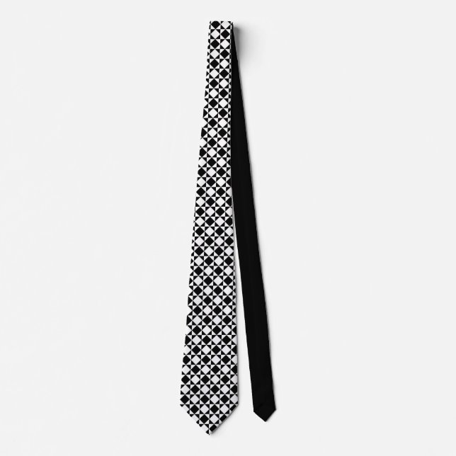 Corbata Blanco negro - Emo - Canto de cuello (Anverso)