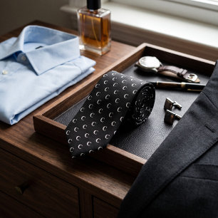 Corbata Blanco Negro Monograma Personalizado Letra Inicial