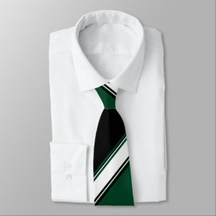 Corbata Blanco Negro y Evergreen II