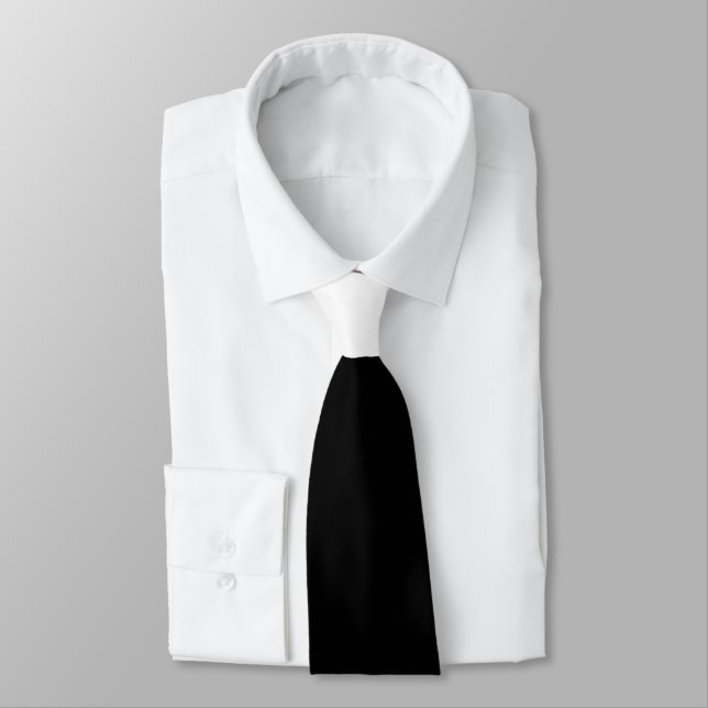 Corbata blanco-negro -zweifarbig de dos tonos - schwarz-we (Atado)