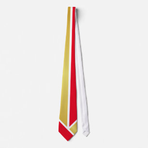 Corbata Blanco rojo dorado conservador
