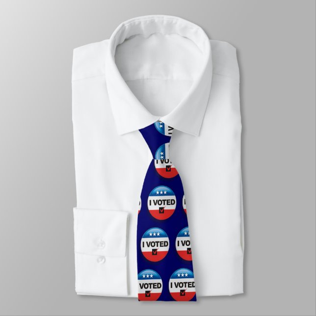 Corbata Blanco rojo y azul patriótico que voté (Atado)