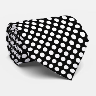 Corbata Blanco sobre los puntos de polka de gran tamaño ne