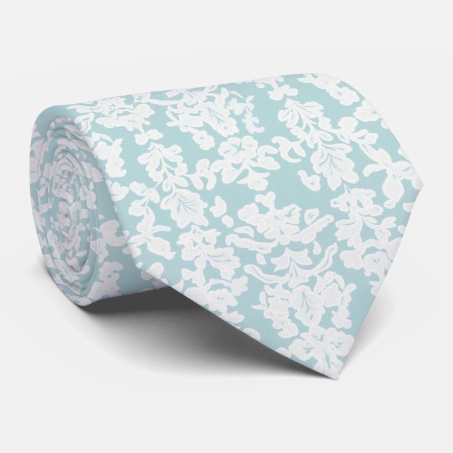 Corbata Blanco turquesa (Enrollado)