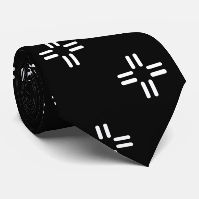 Corbata Blanco y negro (Enrollado)