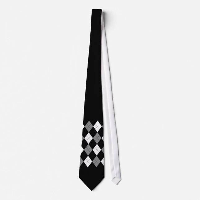 Corbata blanco y negro de Argyle (Anverso)
