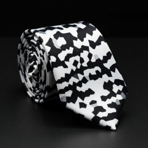 Corbata Blanco y negro pixelado