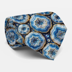 Corbata Bling & Sparkle   Lujozo Collar de Geoda Azul Oceá