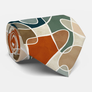 Corbata Blobs abstractos modernos, Verde azulados, olivos,