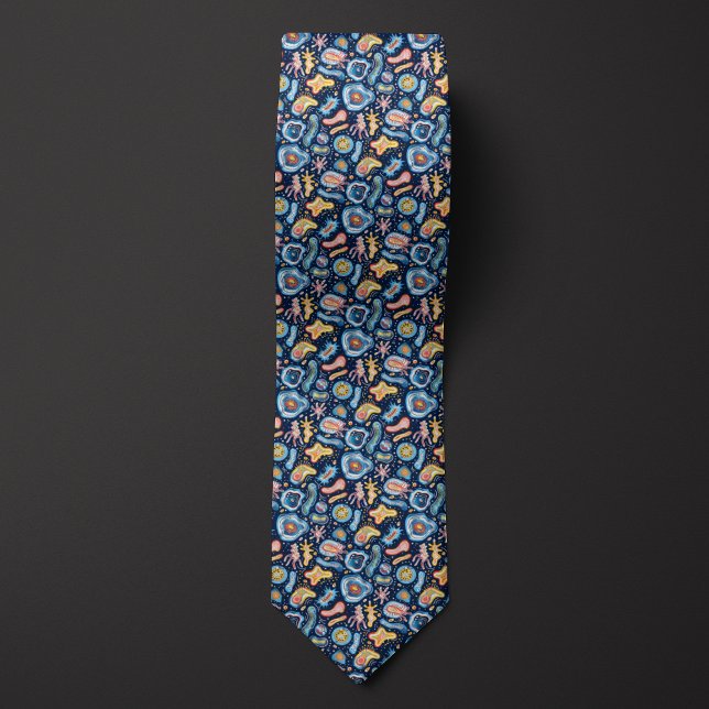 Corbata Blobs y microbios azules del biólogo (Subido por el creador)