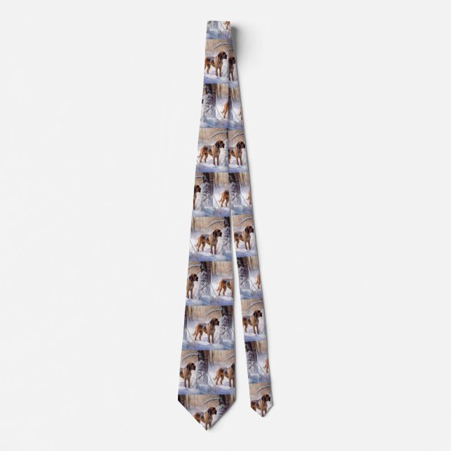 Corbata Bloodhound deja que nieve Navidades (Anverso)
