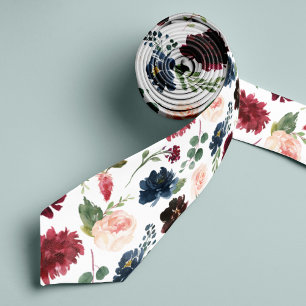 Corbata Bloom radiante   Gran Escala Floral Patterada
