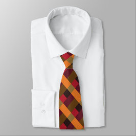 Corbata Bloque de color rojo cardinal Naranja marrón dorad