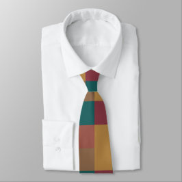 Corbata Bloque de color turquesa de óxido rojo verde dorad
