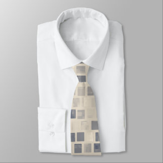 Corbata Bloques mosaicos retro beige