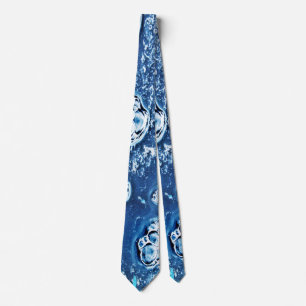 Corbata Blue Abstract Bubbles Water Ice Design Tids
