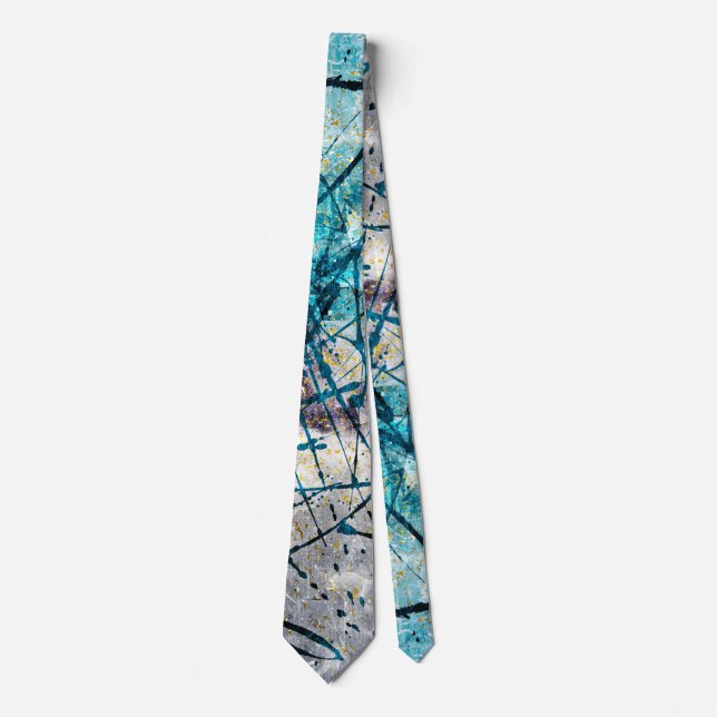 Corbata Blue abstract painting strokes (Anverso)