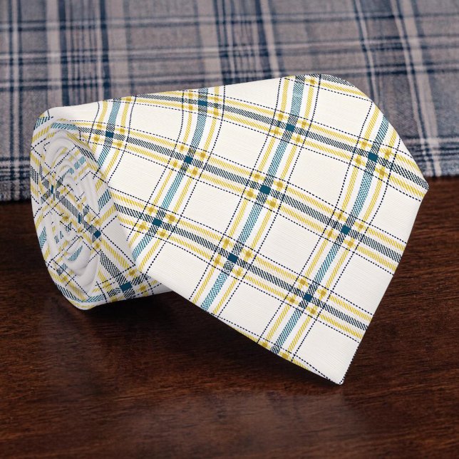 Corbata Blue and Yellow Plaid Necktie Tie (Subido por el creador)